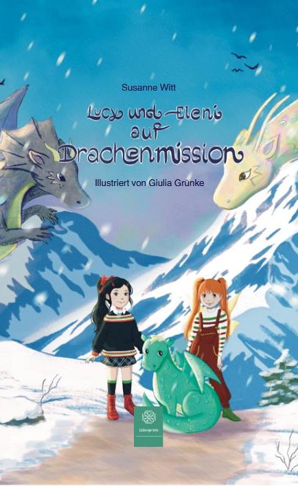 Lucy - Buchtitel: Nur dieses eine Mal! De Tochter des Teufels "Lucy" sitzt mit ihrem dreiköpfigen Hund am offenen Kaminfeuer.